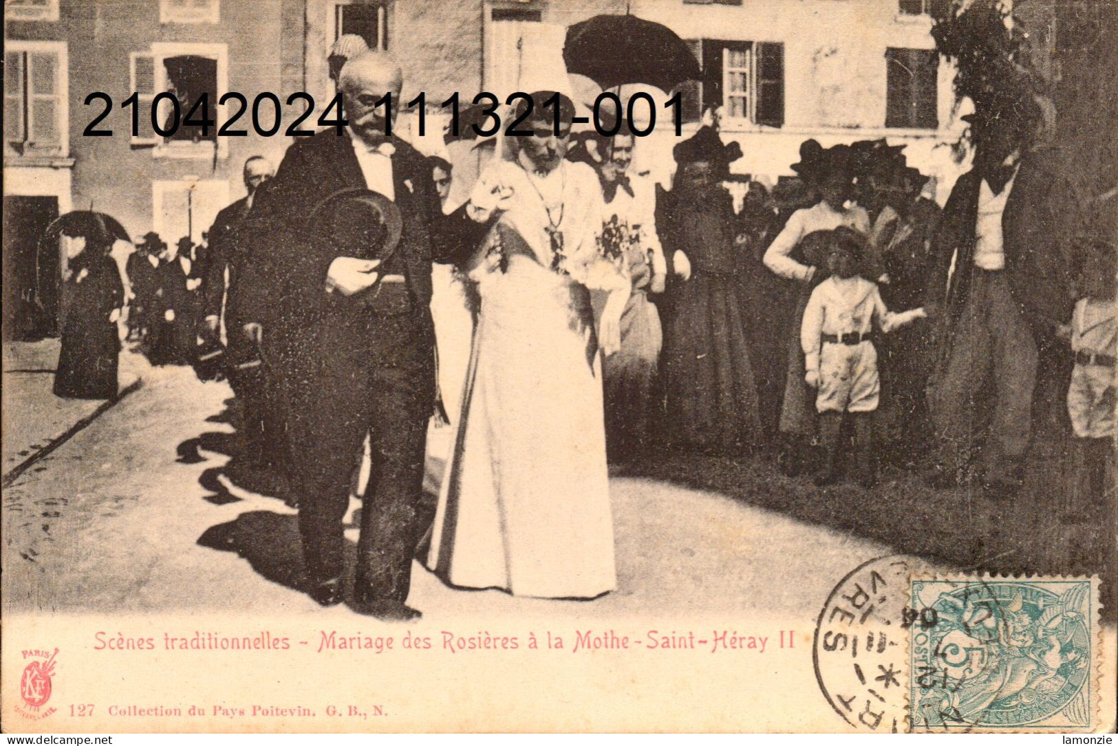 La MOTHE ST- HÈRAY - Cpa Pionnière.   Mariage Des Rosières.... (scans Recto-verso) - La Mothe Saint Heray