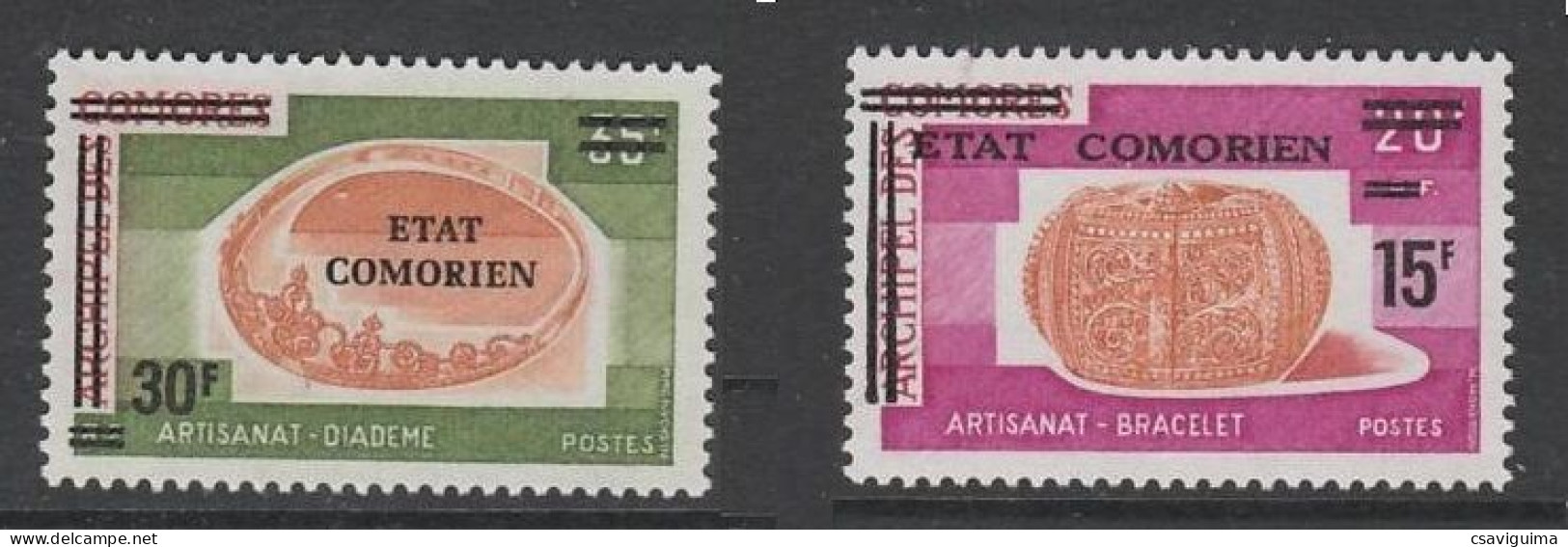 Comores - 1968 - Art: Bracelet, Diademe - Yv 110 + 115 - Other & Unclassified