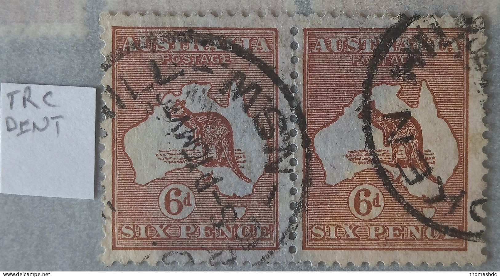 1929 6d Chestnut Sml Multi Wmk Die IlB SG 107 BW 22 Unlisted Var Pair - Used Stamps