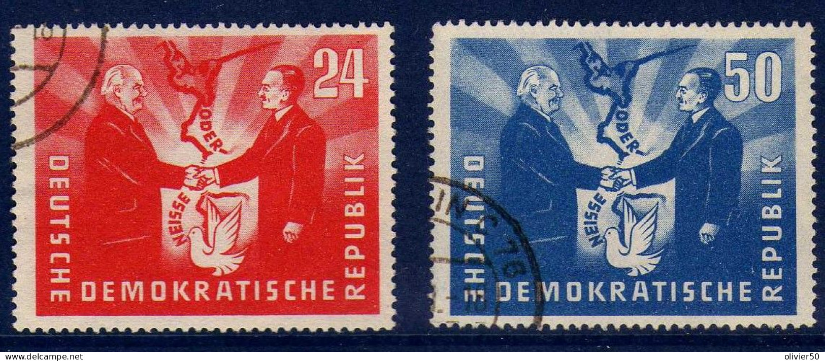 Allemagne - RDA -  1951 - Visite Du President Polonais Bierut - Obliteres - Usati