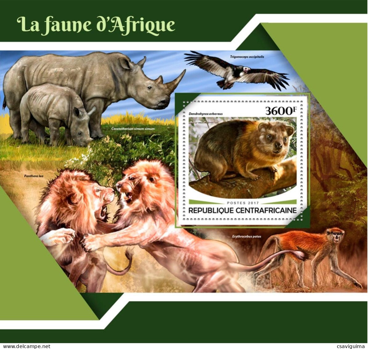 Central Africa Rep. (Centrafricaine) - 2017 - African Fauna - Yv Bf 1176 - Felinos