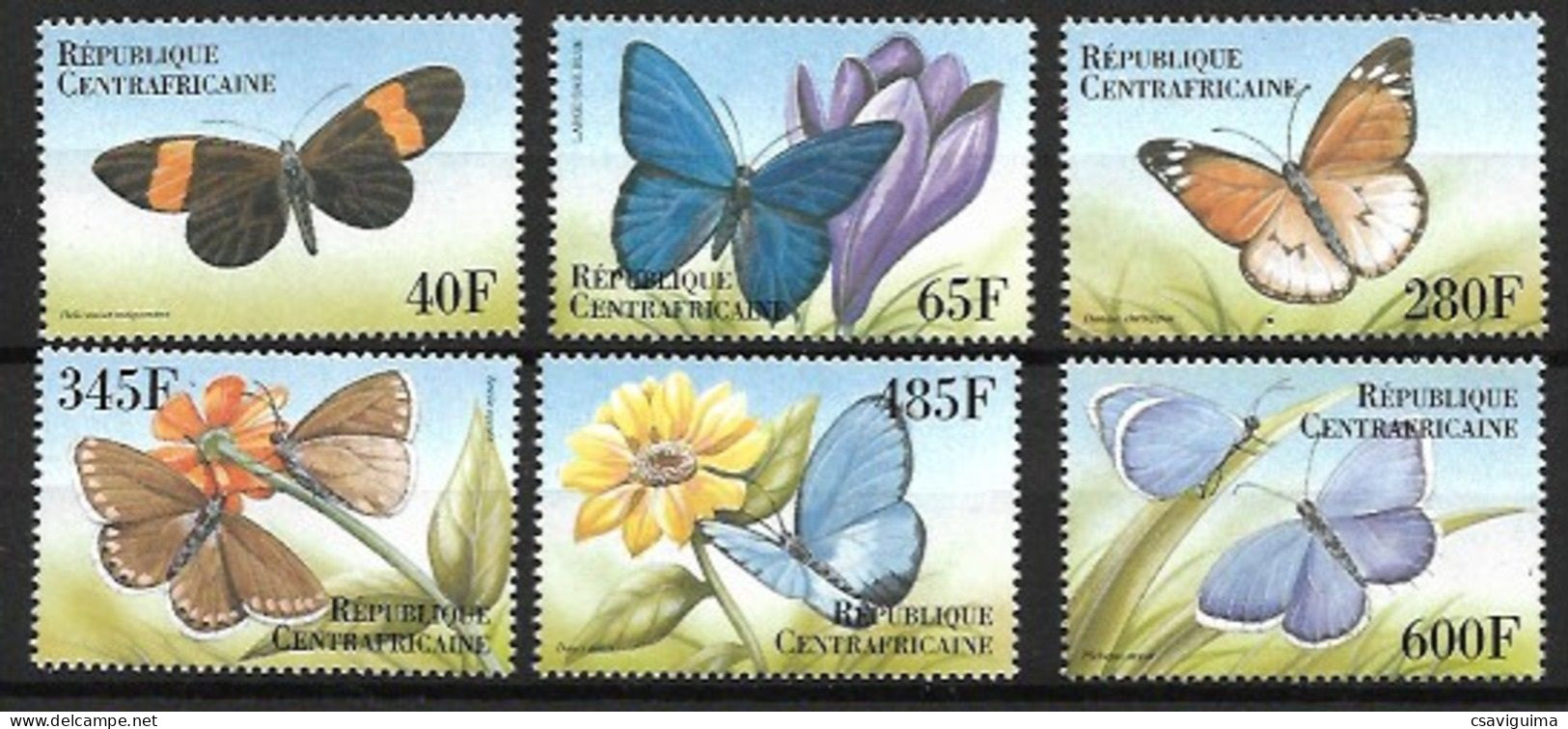 Central Africa Rep. (Centrafricaine) - 2000 - Butterflies - Yv 1618CS/CY - Schmetterlinge
