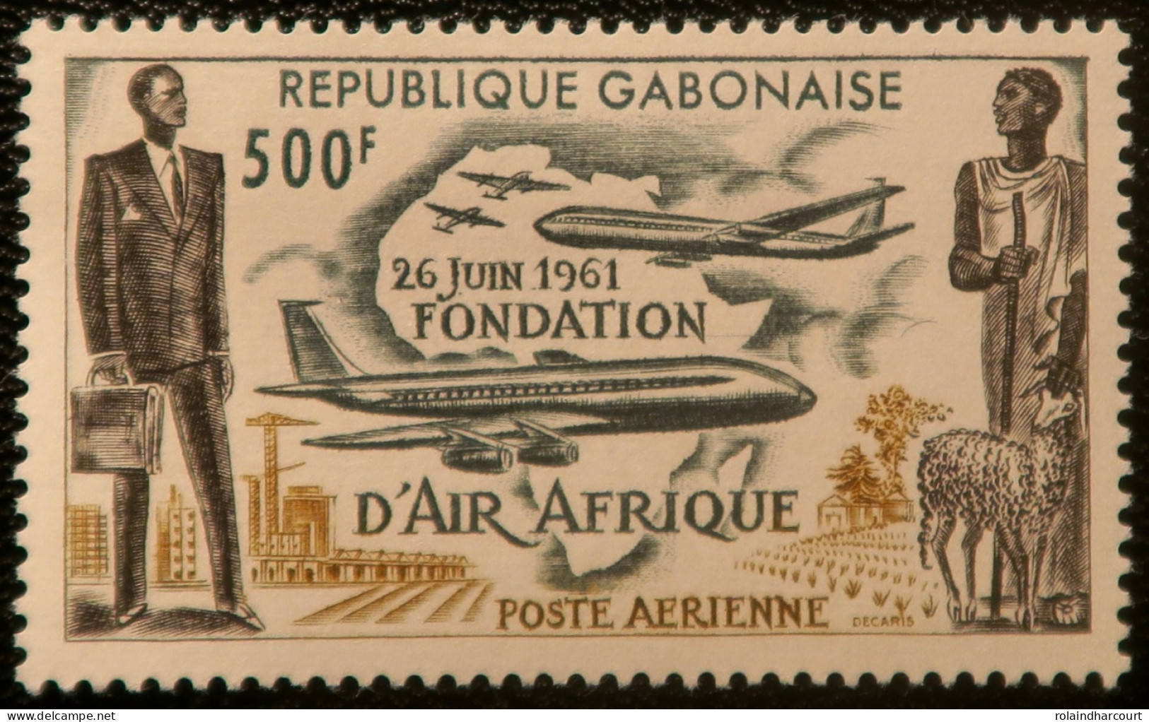 R2253/747 - GABON - 1962 - POSTE AERIENNE - N°5 NEUF* - Gabon