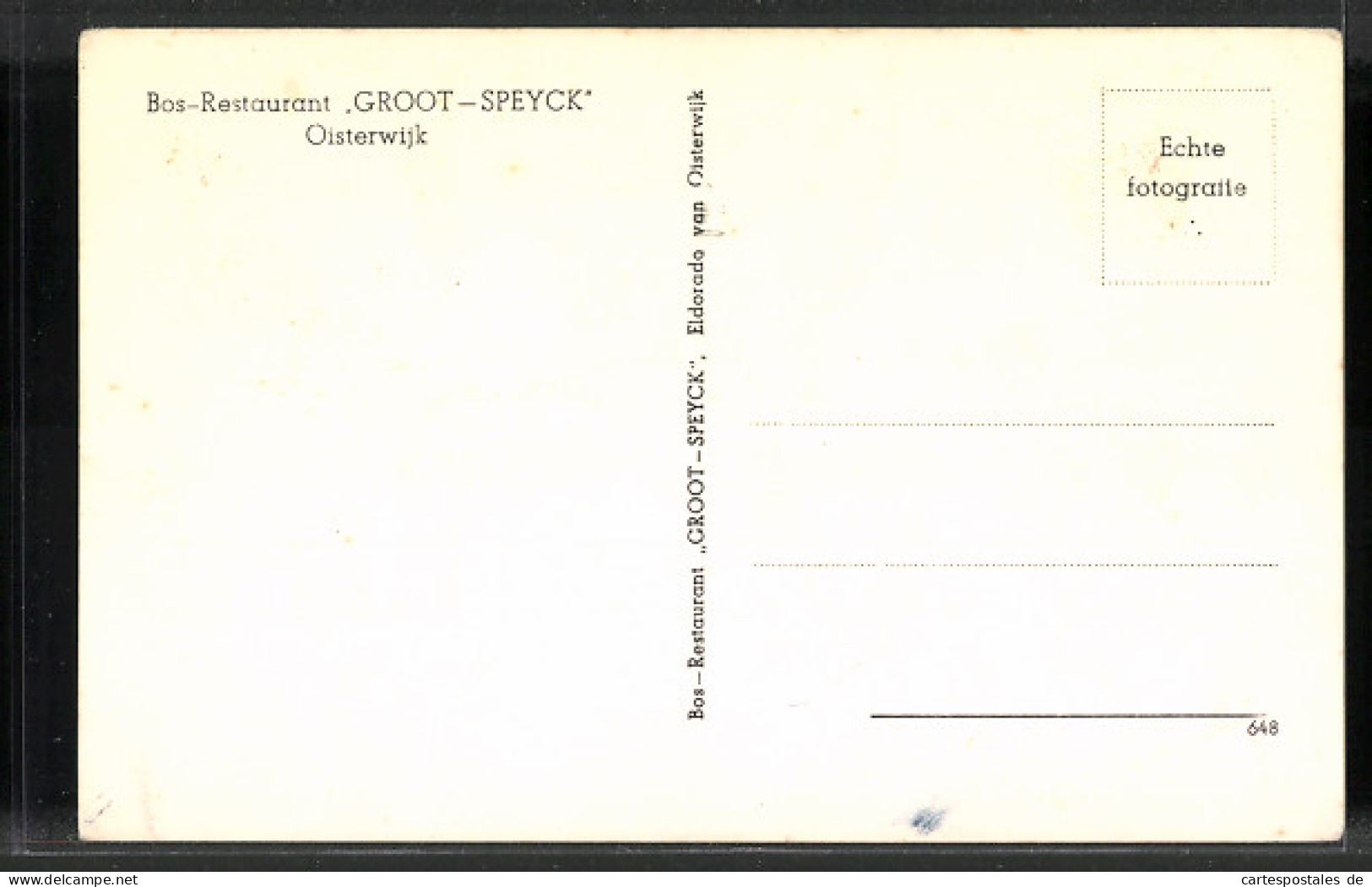 AK Oisterwijk, Bos-Restaurant Groot-Speyck  - Sonstige & Ohne Zuordnung