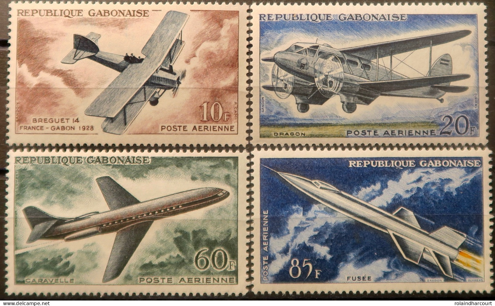 R2253/749 - GABON - 1962 - POSTE AERIENNE - N°7 à 10 NEUFS* - Gabon