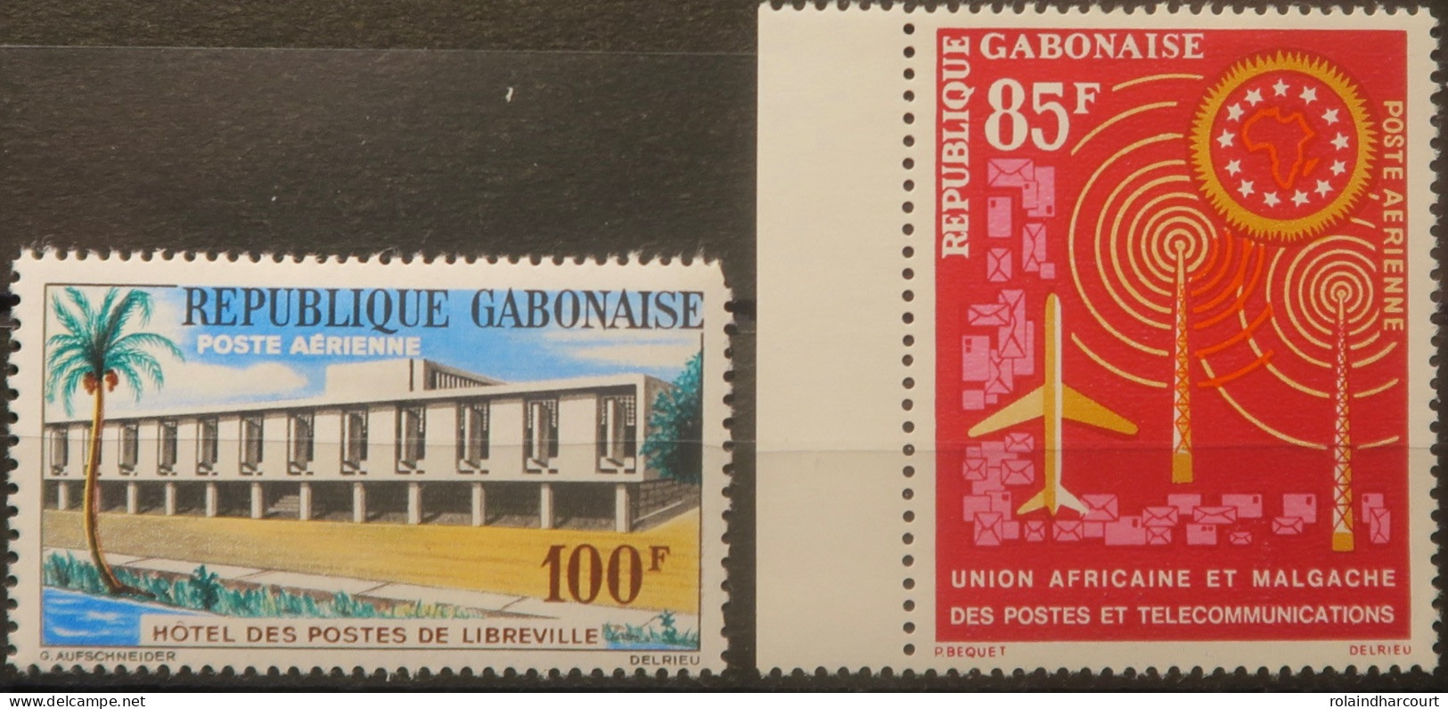 R2253/751 - GABON - 1963 - POSTE AERIENNE - N°12 à 13 NEUFS* BdF - Gabon (1960-...)