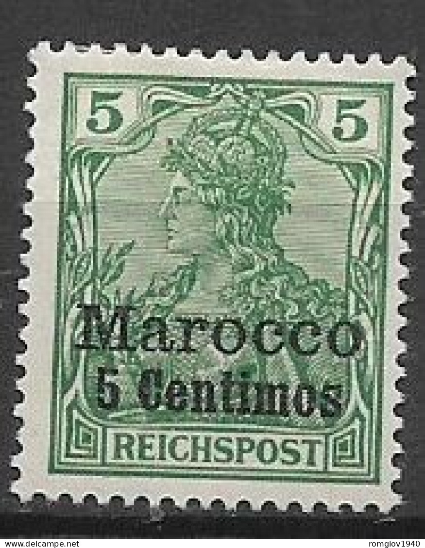 GERMANIA REICH UFFICI IN MAROCCO 1900  FRANCOBOLLI SOPRASTAMPATI YVERT. 8 MLH  VF - Marokko (kantoren)