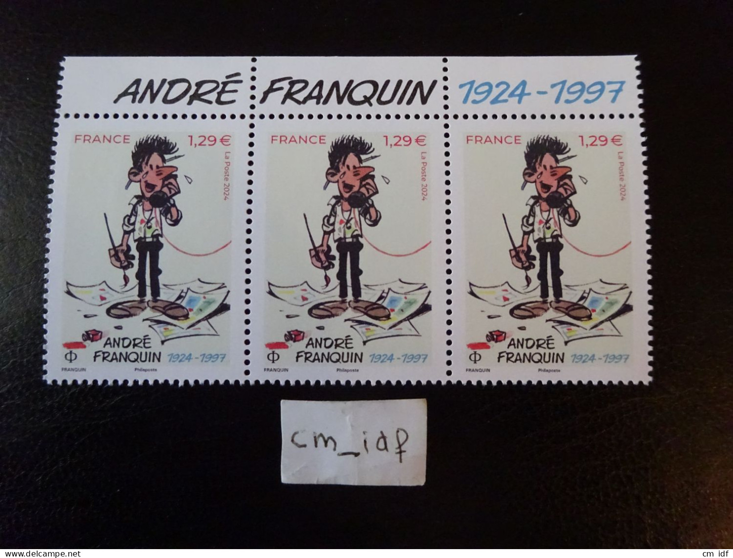 2024 FRANCE HAUT DE FEUILLE ILLUSTRÉ DE 3 TIMBRES À 1,29 EURO " ANDRÉ FRANQUIN 1924 - 1997 "  Neuf** DESSINATEUR - Nuevos