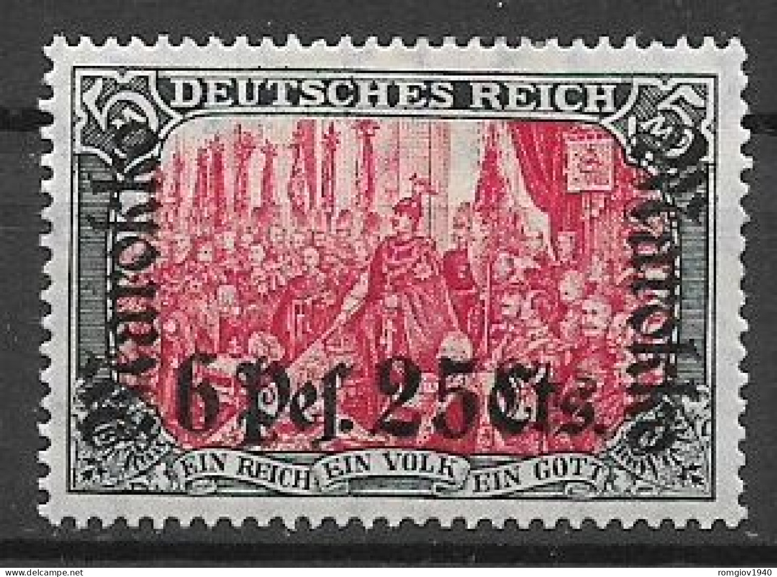 GERMANIA REICH MAROCCO  COLONIA TEDESCA 1905  FRANCOBOLLI SOPRASTAMPATI YVERT 32  MLH VF FILIGRANA LOSANGHE - Marruecos (oficinas)