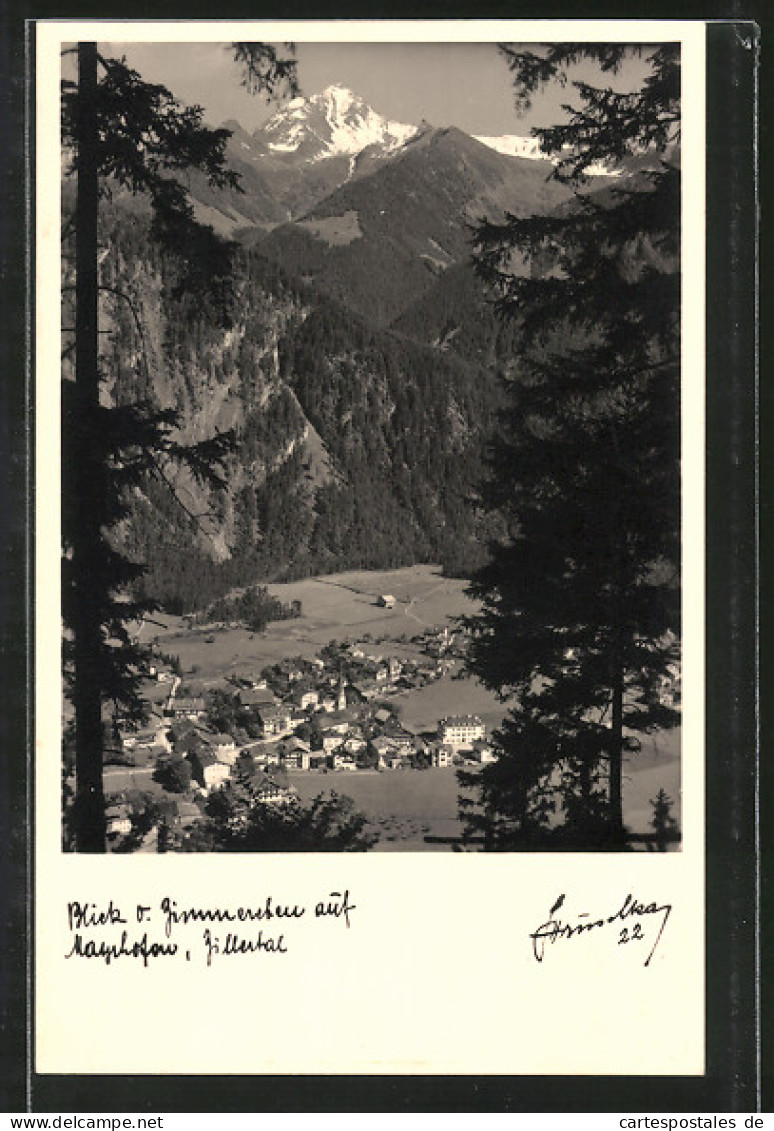 Foto-AK Hans Hruschka Nr. 22: Mayrhofen, Blick Vom Zimmerchen Auf Den Ort  - Andere & Zonder Classificatie
