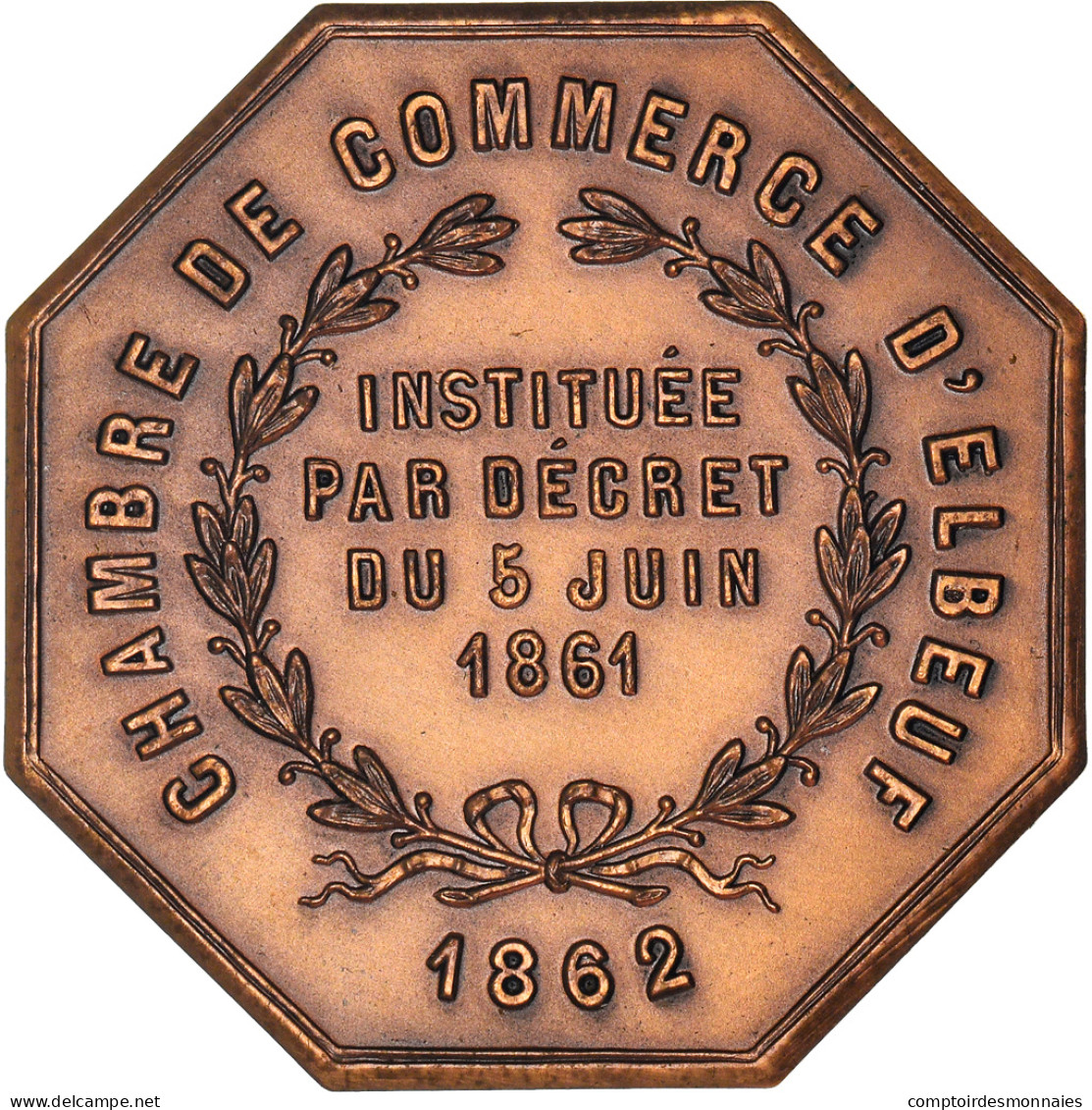 France, Jeton, Chambre De Commerce D'Elbeuf, Business & Industry, 1862, SPL - Other & Unclassified