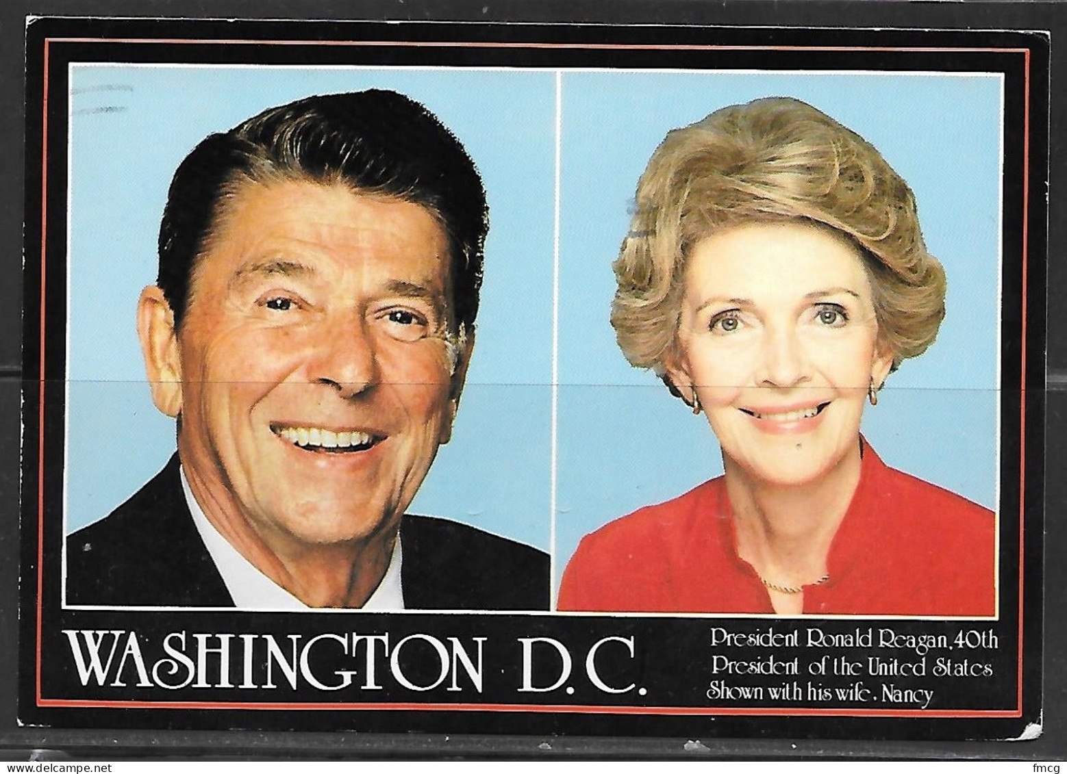1987 President Ronald Reagan And Wife Nancy, 40 Th President, Mailed - Cavan