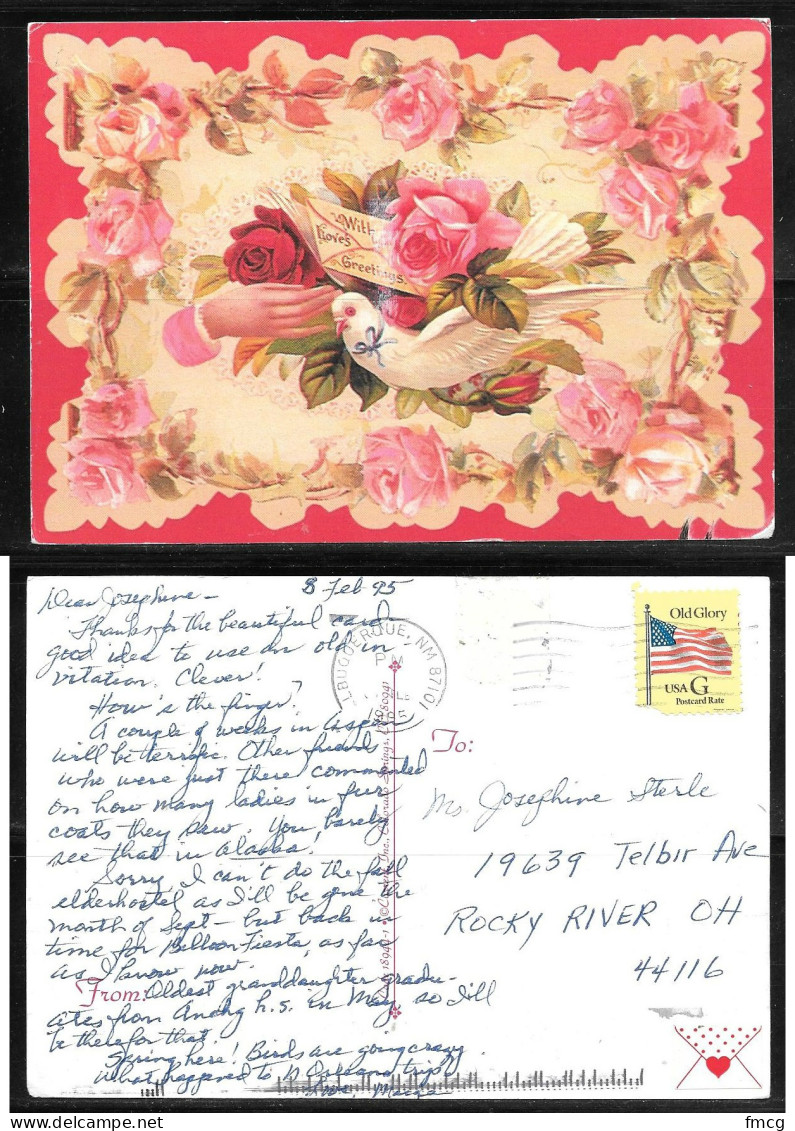 Happy Valentines Day Post Card, Mailed In 1995 - Dia De Los Amorados