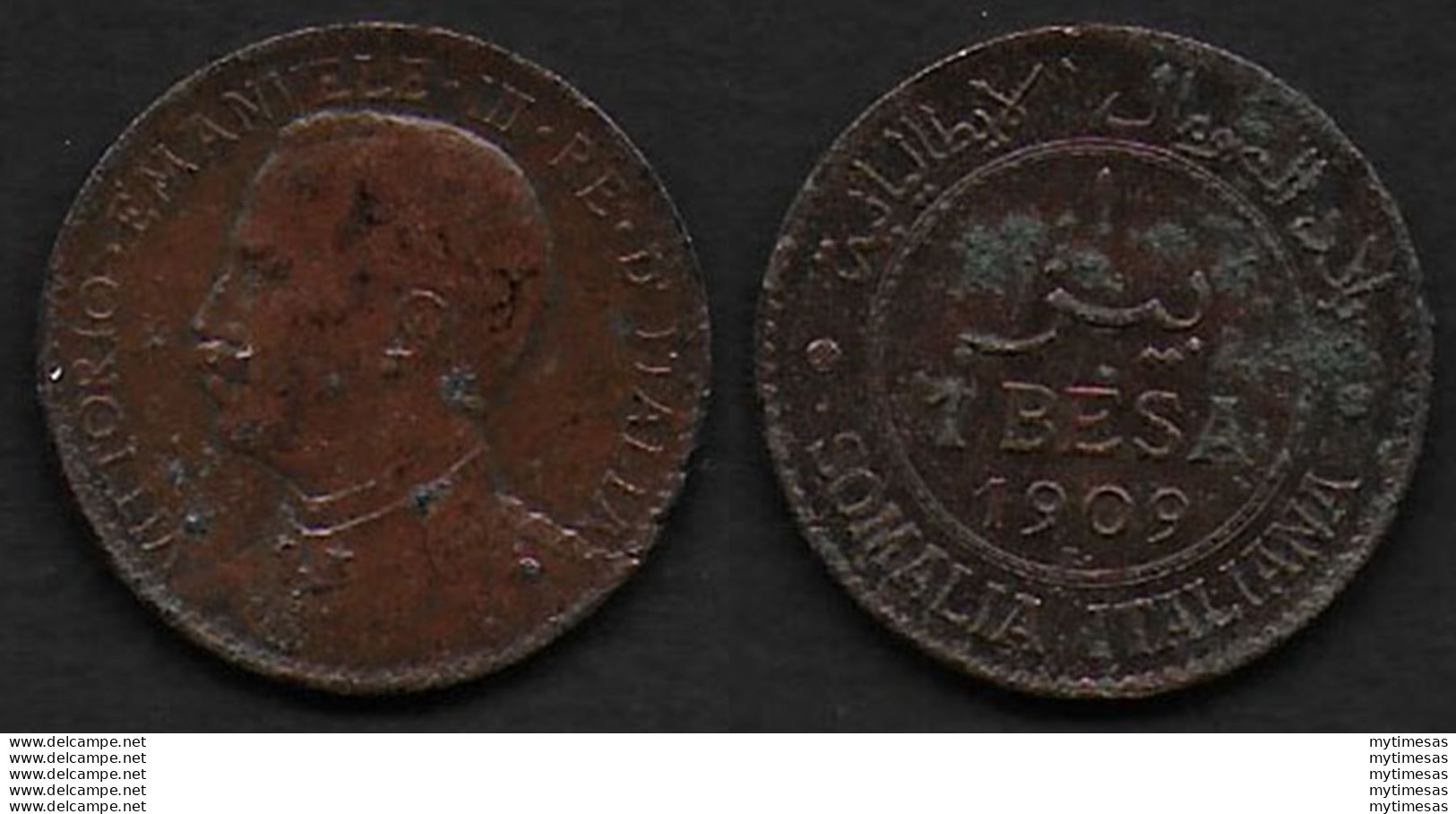 1909 Italia Somalia VE III 1 Besa Rame BB+ - 1900-1946 : Victor Emmanuel III & Umberto II