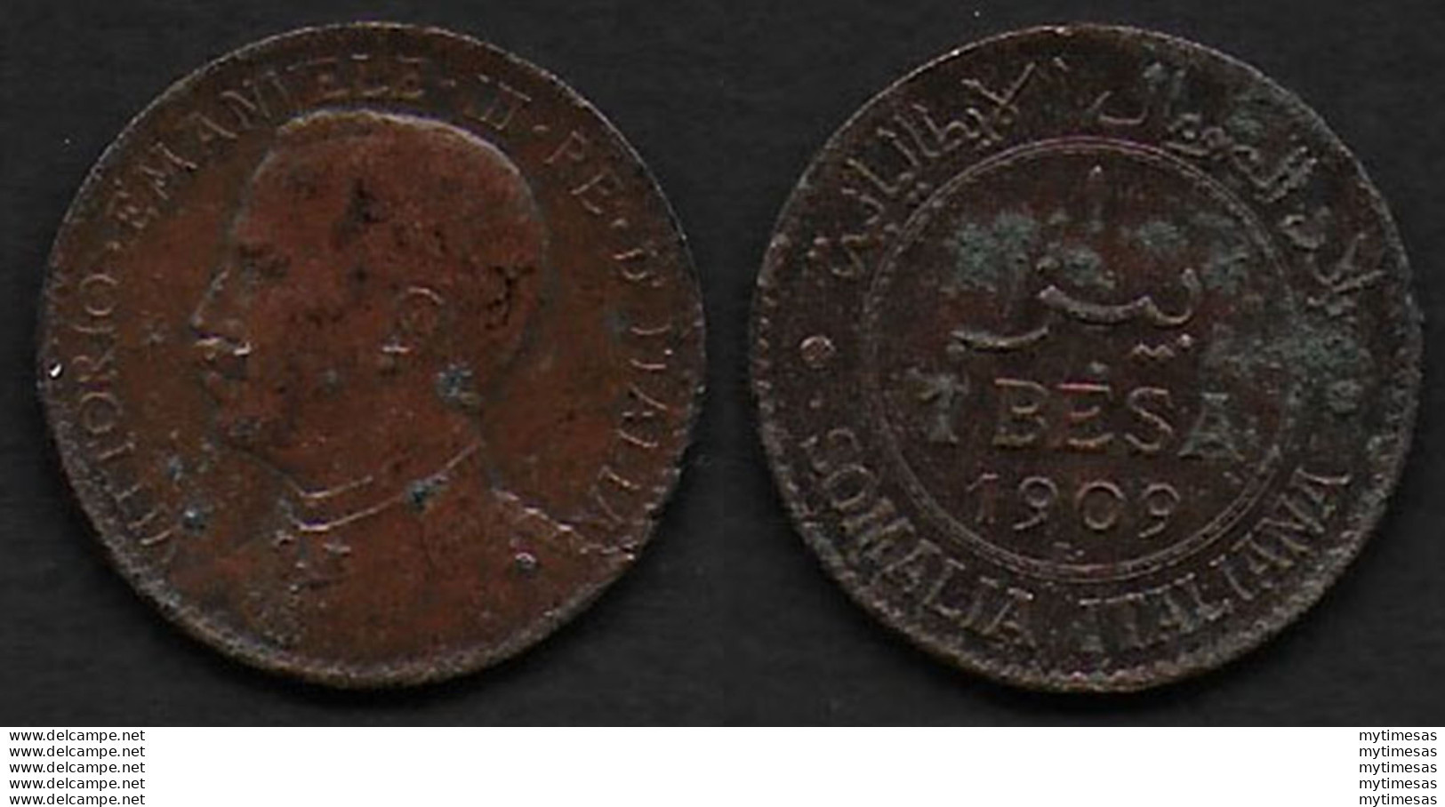 1909 Italia Somalia VE III 1 Besa Rame BB+ - 1900-1946 : Vittorio Emanuele III & Umberto II