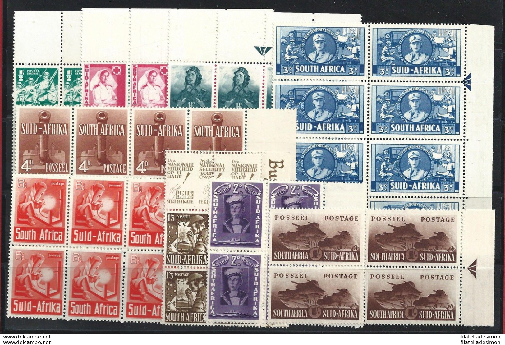 1941-46 SUDAFRICA , SG N. 88/96 MNH/** 4 Serie - Andere & Zonder Classificatie