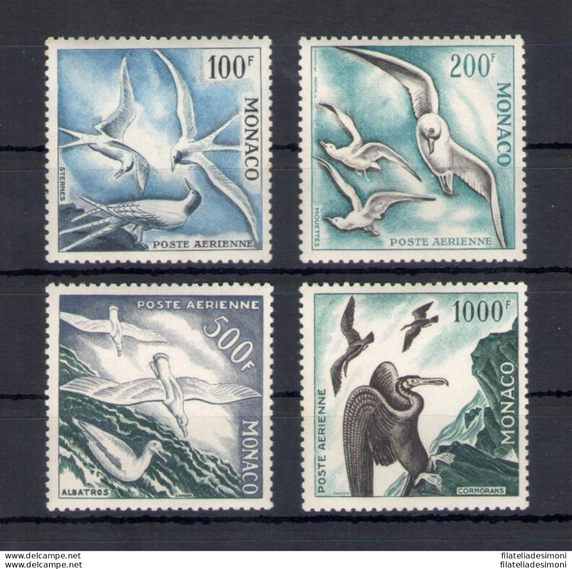 1955 MONACO, Uccelli - Birds, Posta Aerea N. 55/58 - 4 Valori - MNH** - Sonstige & Ohne Zuordnung