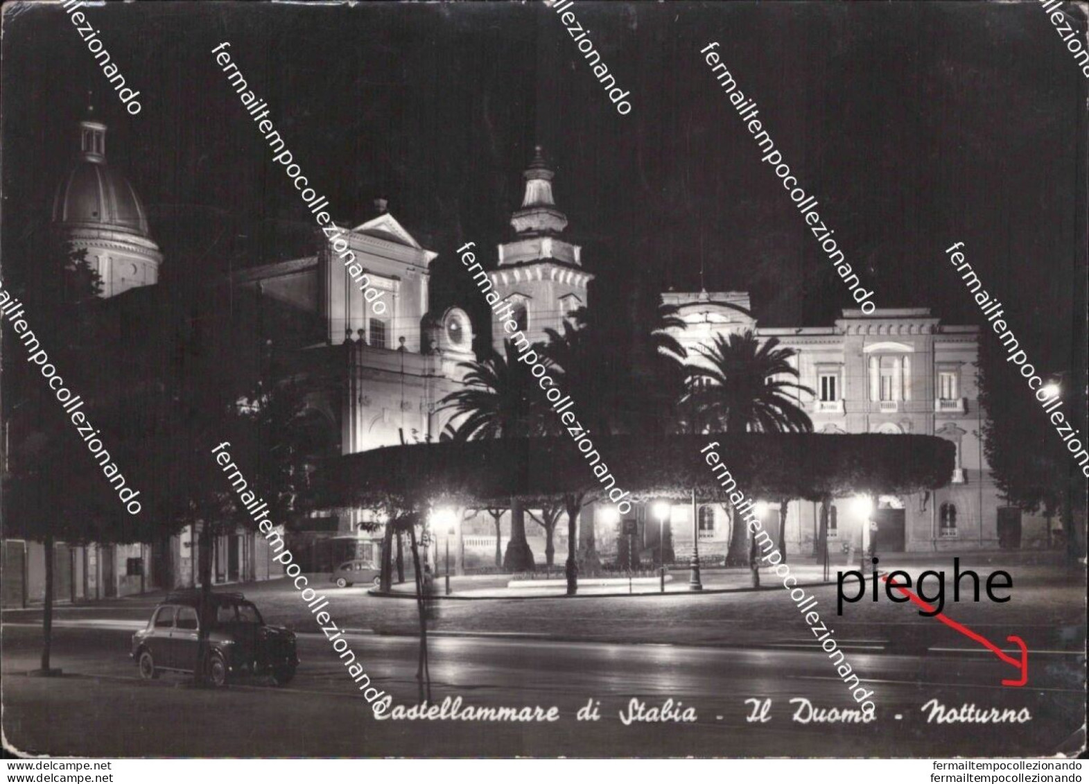 Be760 Cartolina Castellammare Di Stabia Il Duomo Notturno Provincia Di Napoli - Napoli