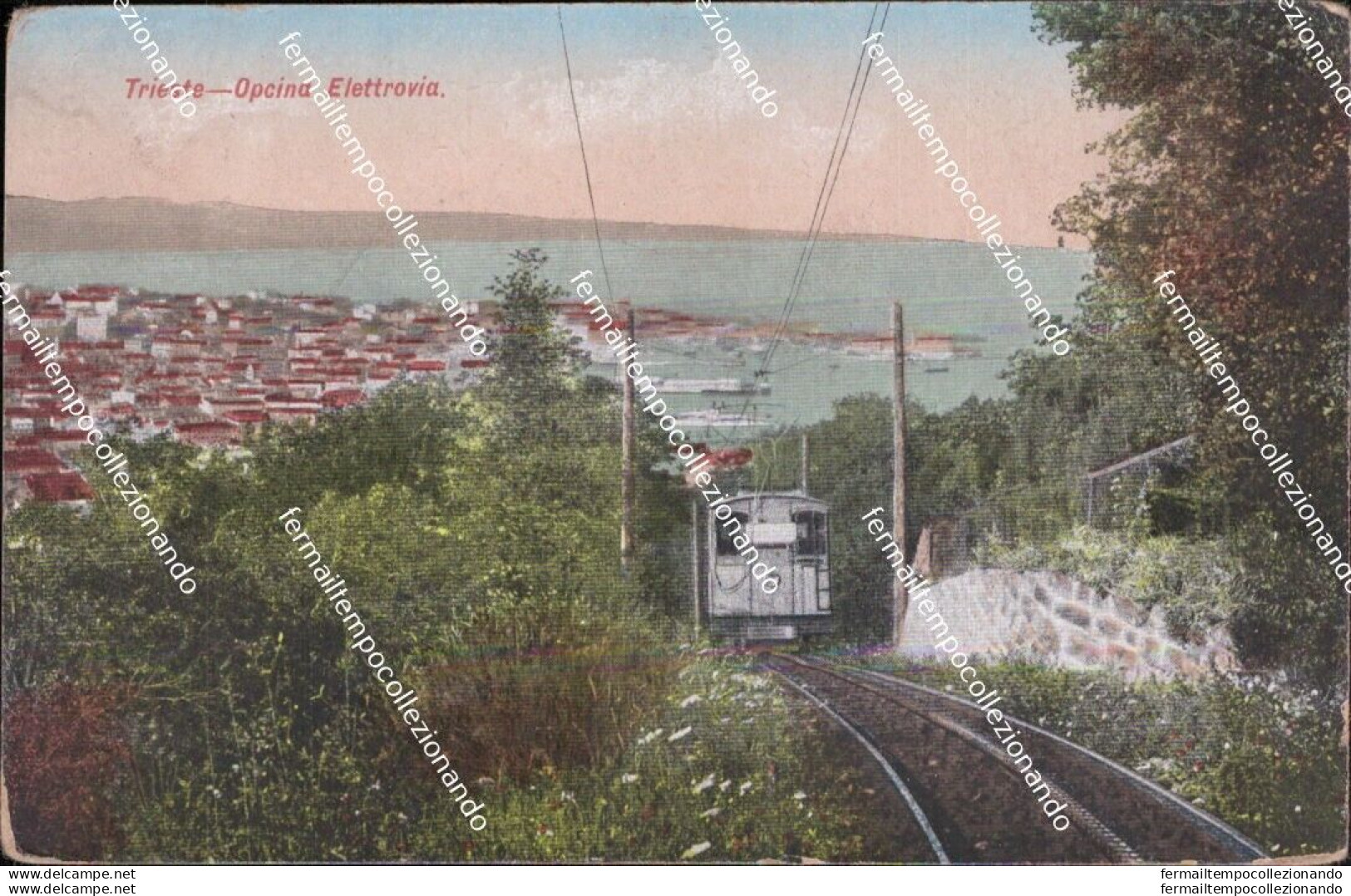 Be755 Cartolina Trieste  Opcina Eletrovia 1919 - Trieste