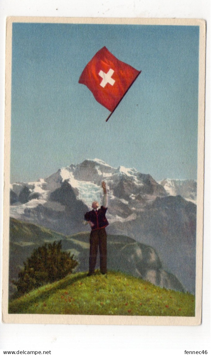 SUISSE - Fahnenschwinger Mit Junfrau  (Envolée De Drapeau)  (K117) - Bailes