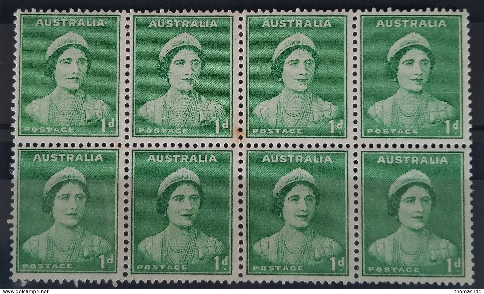 1937 21d Emerald Green SG 180 BW182 Block Of 8 - Mint Stamps