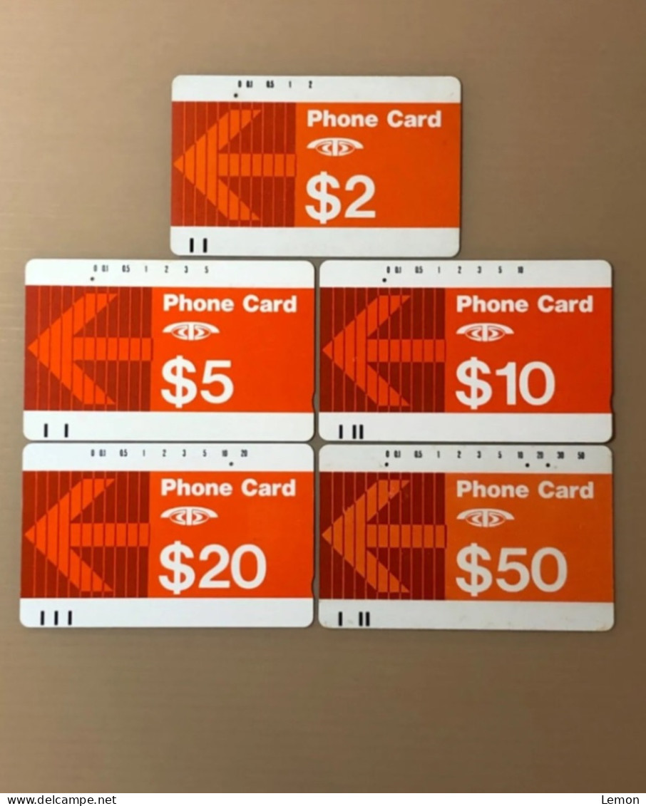 Singapore Telecom Anritsu Phonecard, $2, $5, $10, $20 & $50, Set Of 5 Used Cards - Singapour