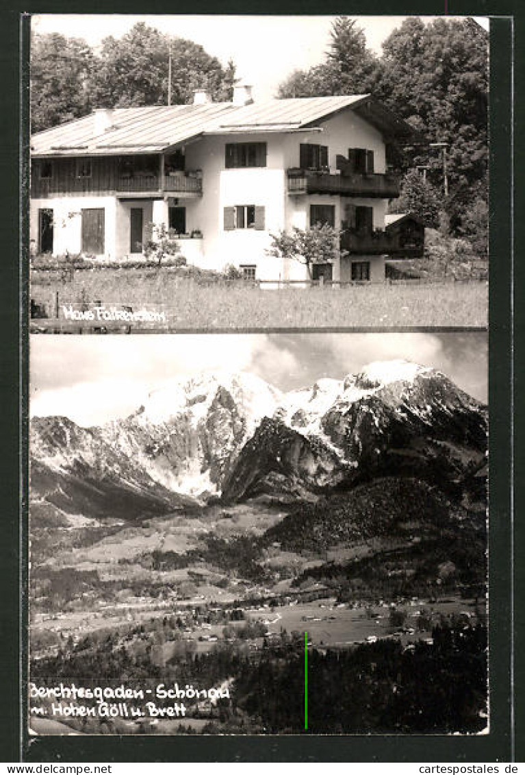 AK Berchtesgaden-Schönau, Panorama Mit Hohen Göll, Brett & Haus Falkenstein  - Berchtesgaden