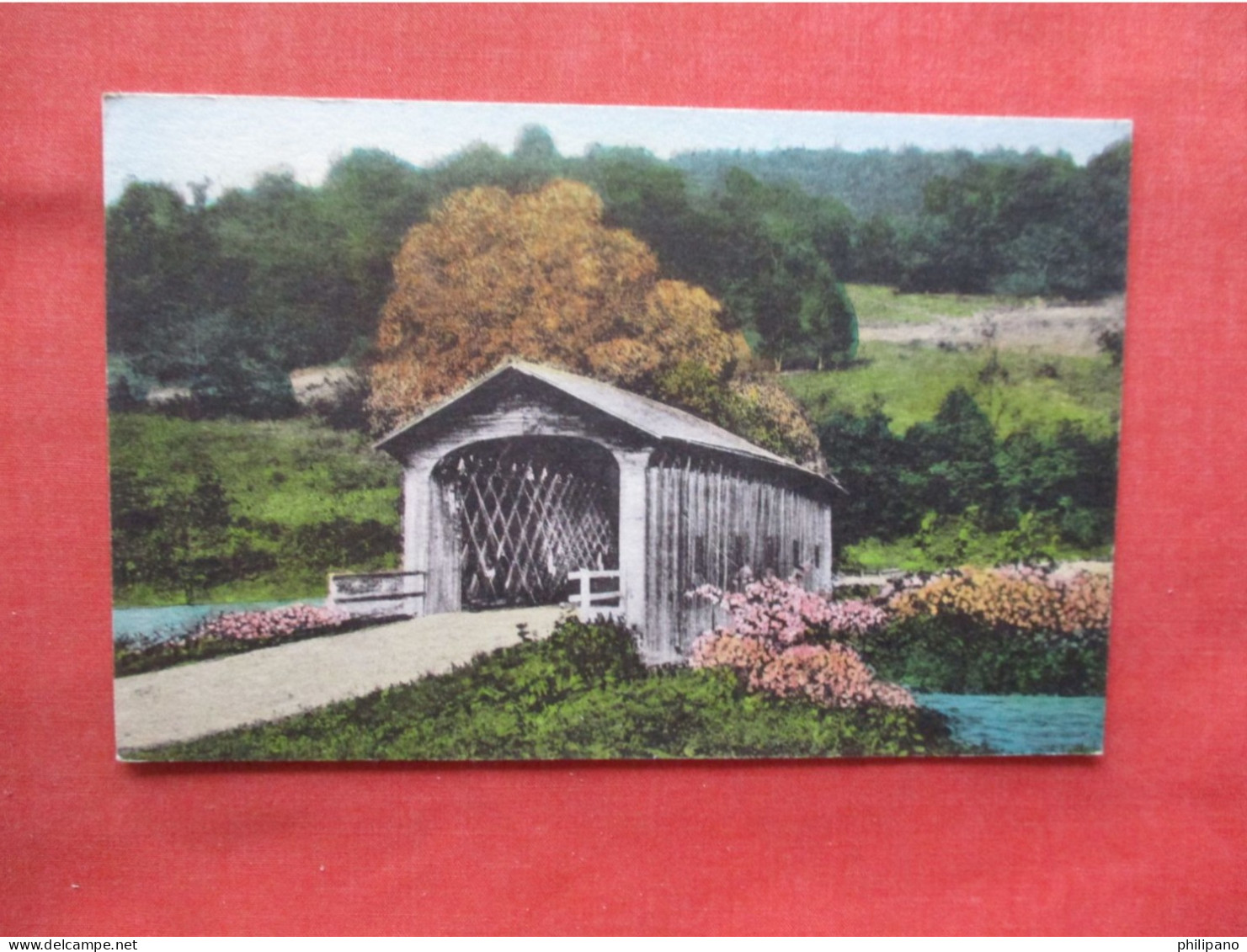 Hand Colored. Covered Bridge Dorset  Vermont >  Ref 6391 - Autres & Non Classés