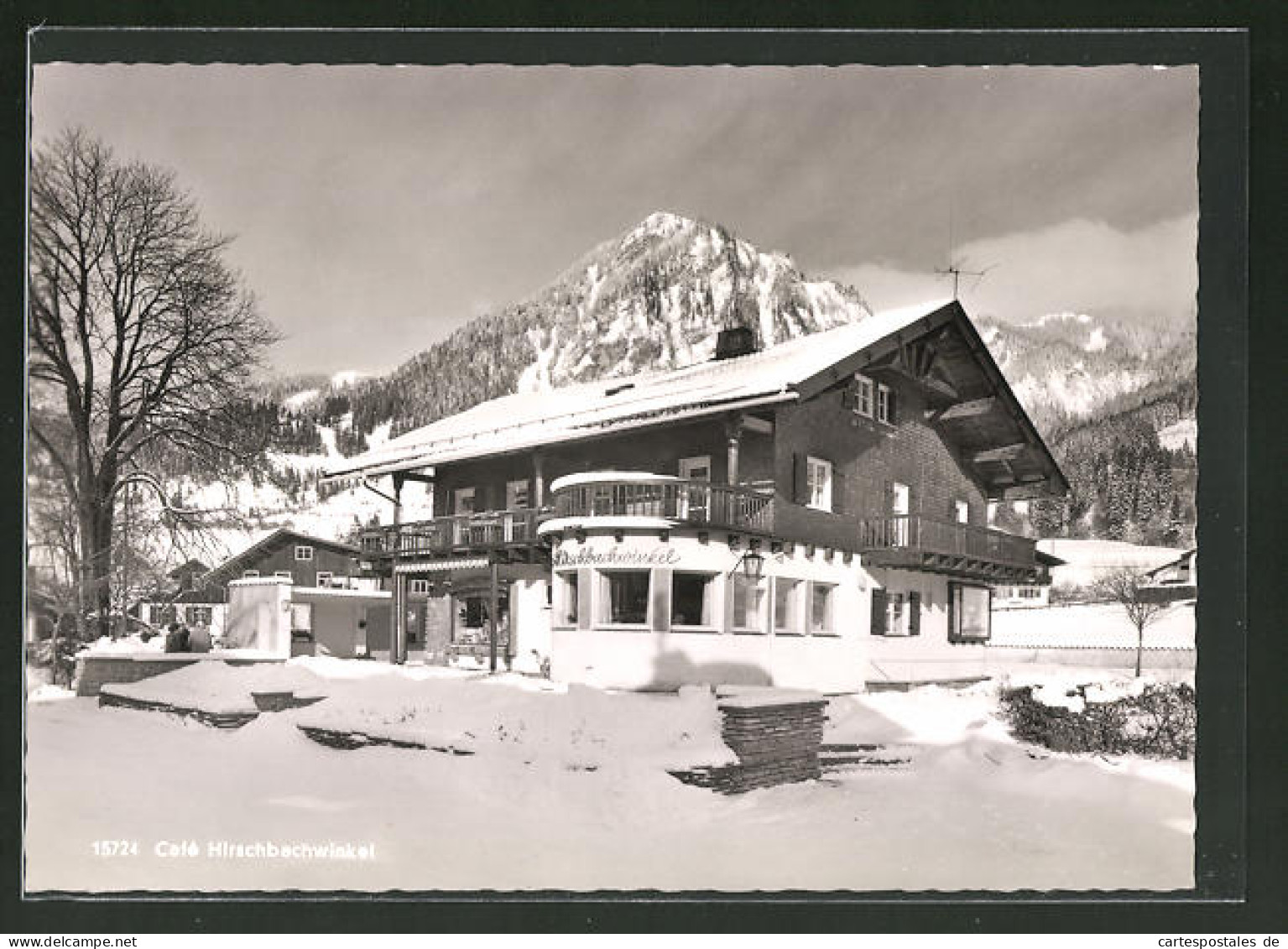 AK Bad Hindelang-Bad Oberdorf, Konditorei-Cafe Hirschbachwinkel Im Winter  - Hindelang