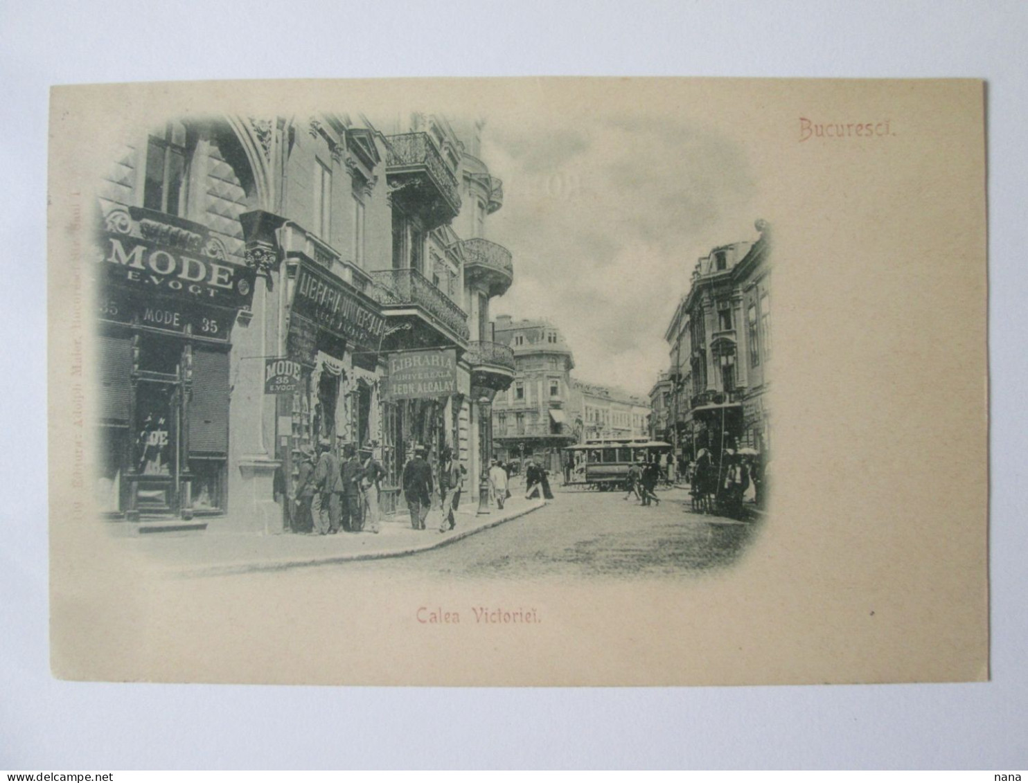 Romania-București:Rue De La Victorie,magasins,anime,carte Pos.voyage 1900/Victory Street,stores,lively,1900 Mailed Post. - Romania