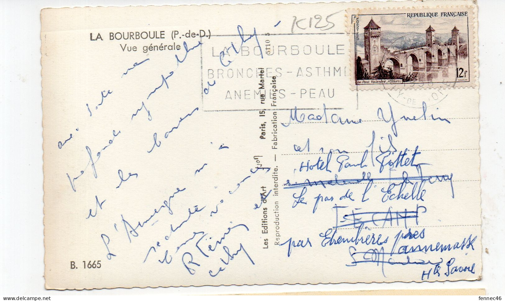 63 - LA BOURBOULE - Vue Générale - 1956  (K125) - La Bourboule