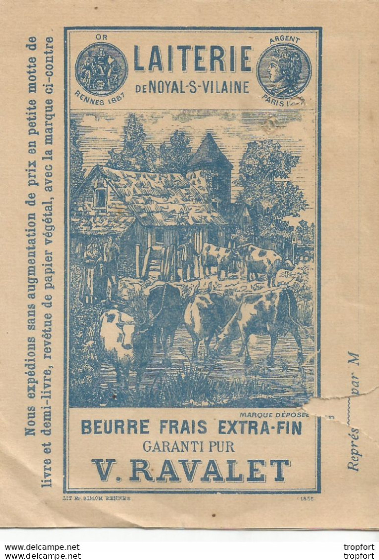 F152 / CDV Carte Publicitaire De Visite PUB Advertising Card / Feuillet Publicitaire LAITERIE BEURRE NOYAL-SUR-VILAINE - Tarjetas De Visita