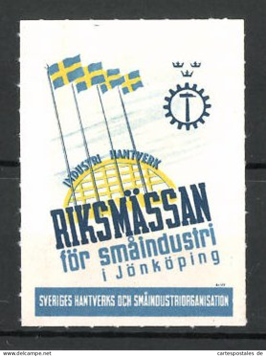 Reklamemarke Jönköping, Riksmässan För Smaindustri, Messelogo  - Erinnophilie