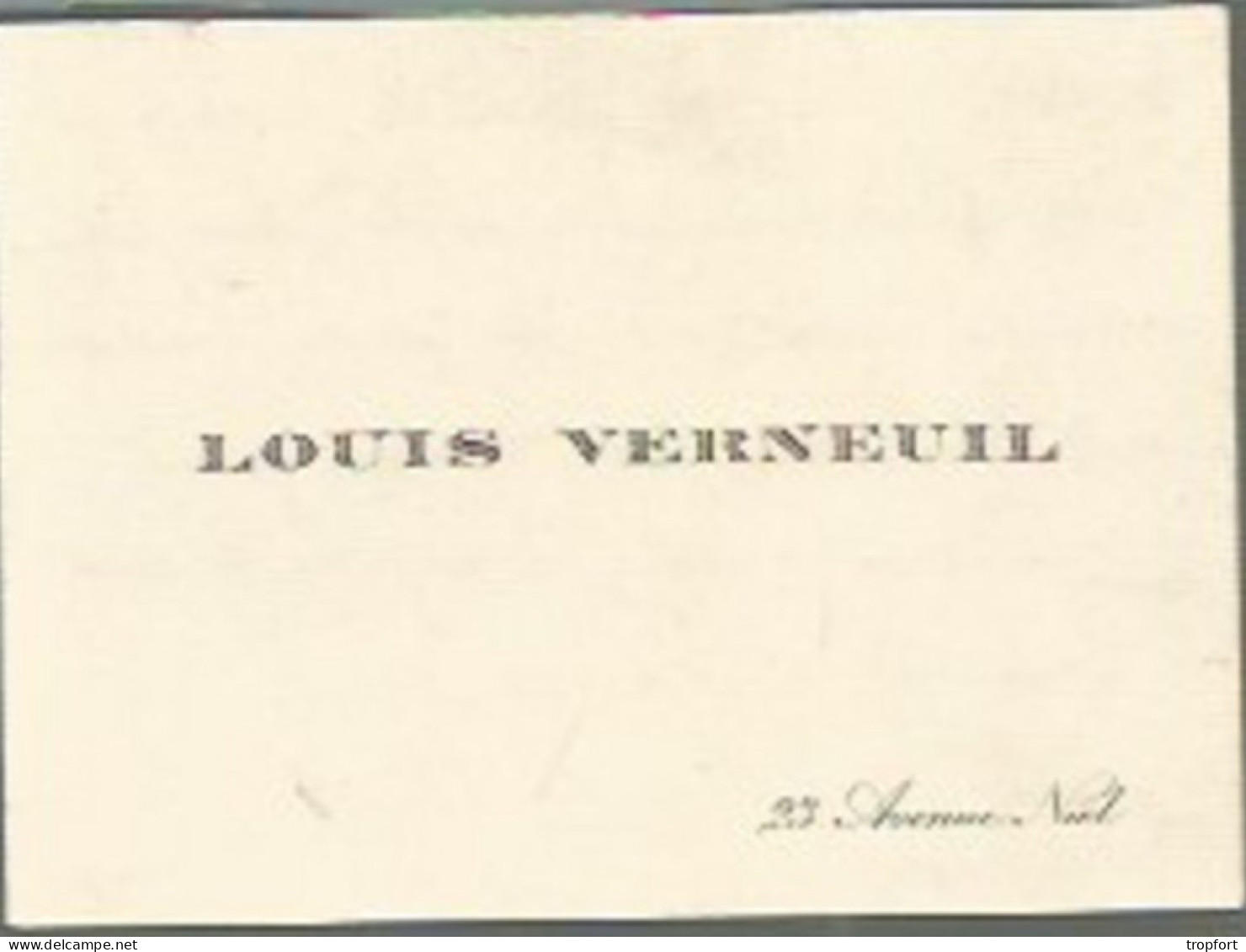 XF // RARE Et Superbe Ancienne Carte De Visite LOUIS VERNEUIL Avec SIGNATURE 19 MARS 1912 - Cartoncini Da Visita