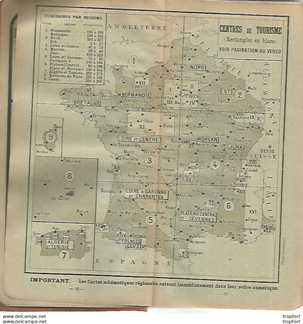 JJ / Superbe GUIDE ROUTIER ET AERIEN 1912 CONTINENTAL Panhard Levassor FRANCE CORSE ALGERIE TUNISIE - Tourisme