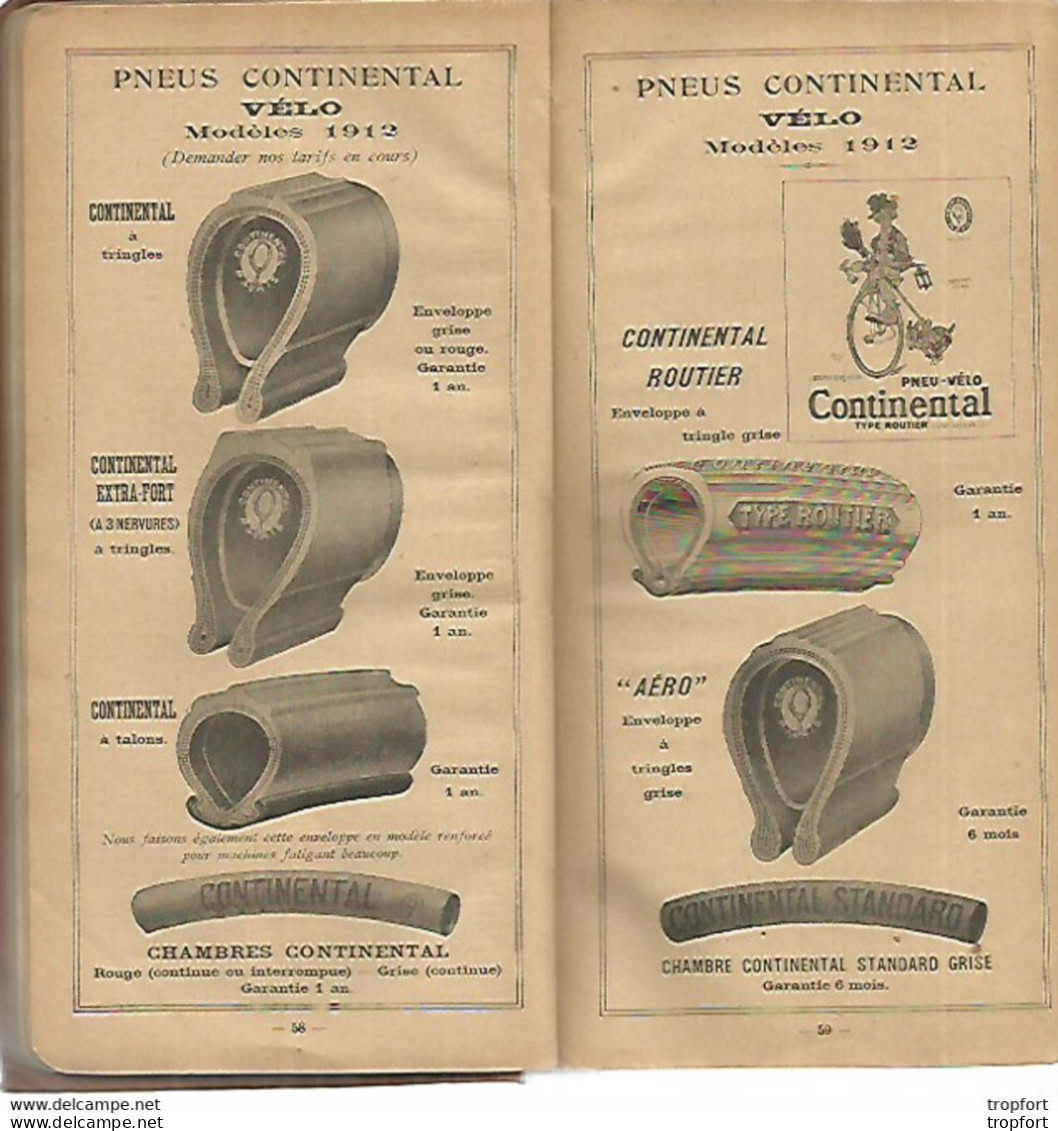 JJ / Superbe GUIDE ROUTIER ET AERIEN 1912 CONTINENTAL Panhard Levassor FRANCE CORSE ALGERIE TUNISIE - Tourism