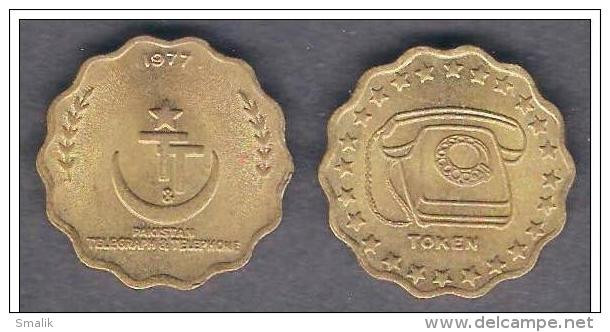 PAKISTAN 1977 OLD TOKEN For Telephon, Issued From Telegraph & Telephone Department Of Pakistan, Good - Other & Unclassified