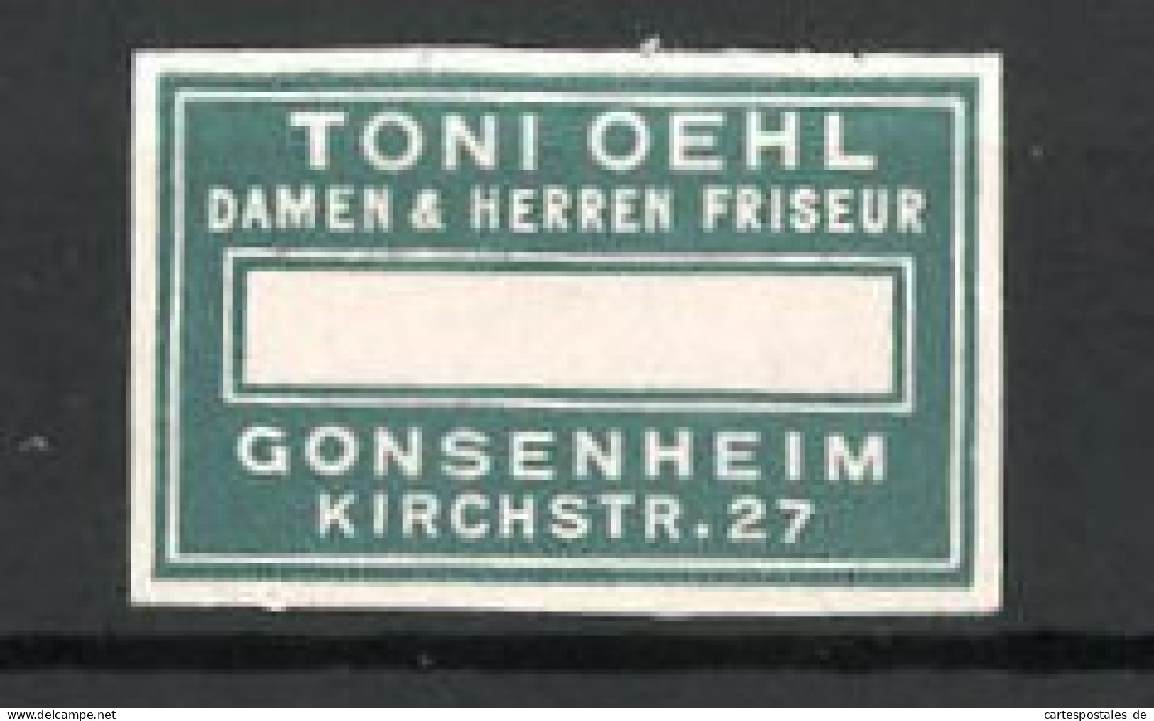 Präge-Reklamemarke Damen& Herrenfriseur Toni Oehl In Ochsenheim  - Vignetten (Erinnophilie)