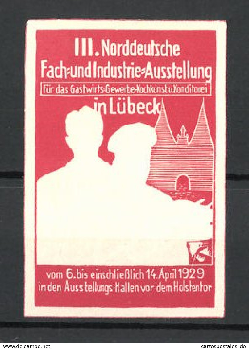 Präge-Reklamemarke Lübeck, III. Norddeutsche Fach- Und Industrie-Ausstellung 1929, Koch & Kellner  - Cinderellas