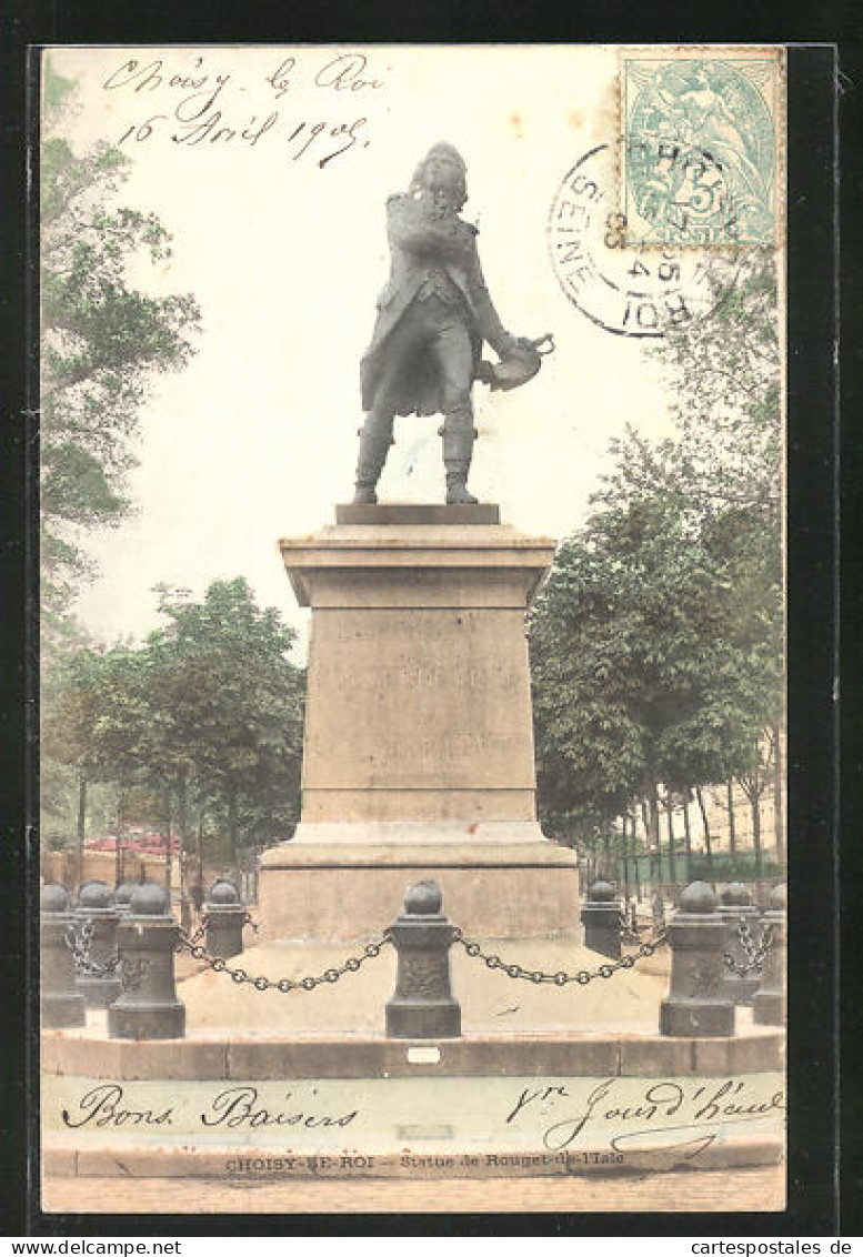 CPA Choisy-le-Roi, Statue De Rouget De L'Isle  - Choisy Le Roi