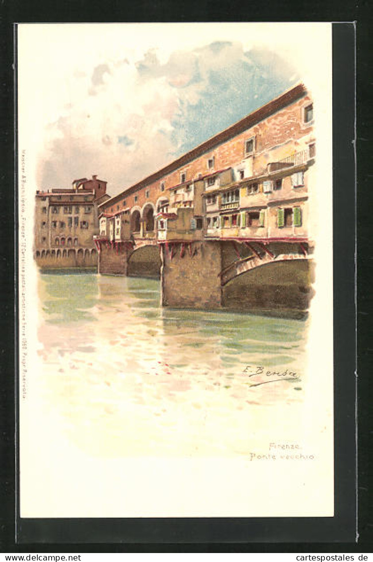 Lithographie Firenze, Ponte Vecchio  - Firenze