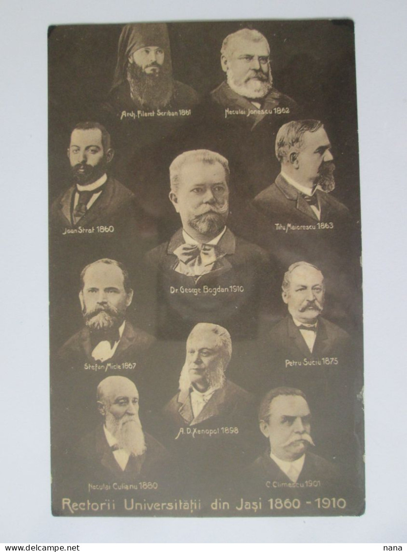 Romania-Iași:Recteurs De L'Universite De Jasi 1860-1910 C.p.non Voyage/Rectors Of The University Of Jasi 1860-1910 Post. - Roumanie