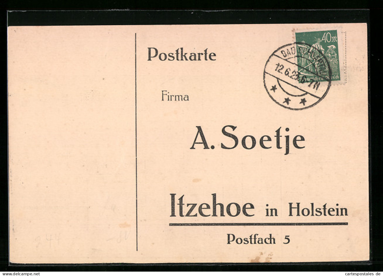 AK Itzehoe /Holstein, Bestellung An Die Firma A. Soetje  - Itzehoe