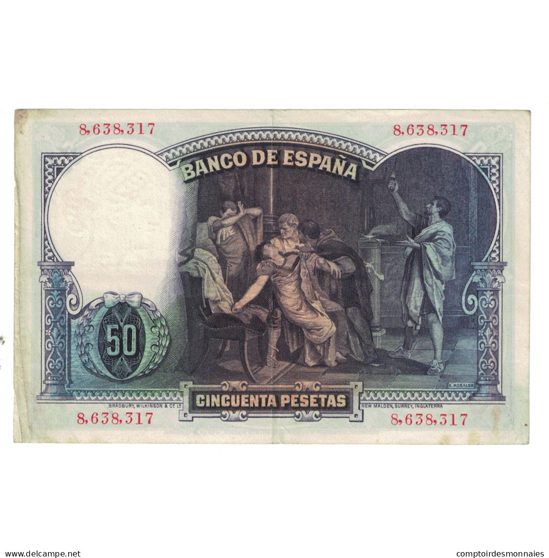 Billet, Espagne, 50 Pesetas, 1931, 1931-04-25, KM:82, TTB - 50 Peseten