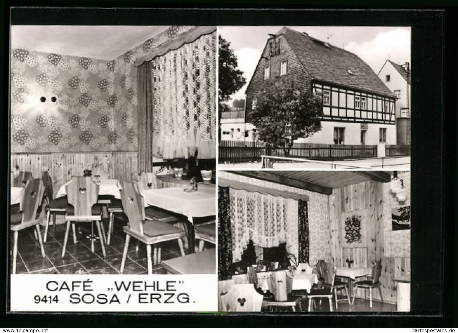 AK Sosa /Erzgeb., Cafe Wehle, Innenansicht  - Sosa