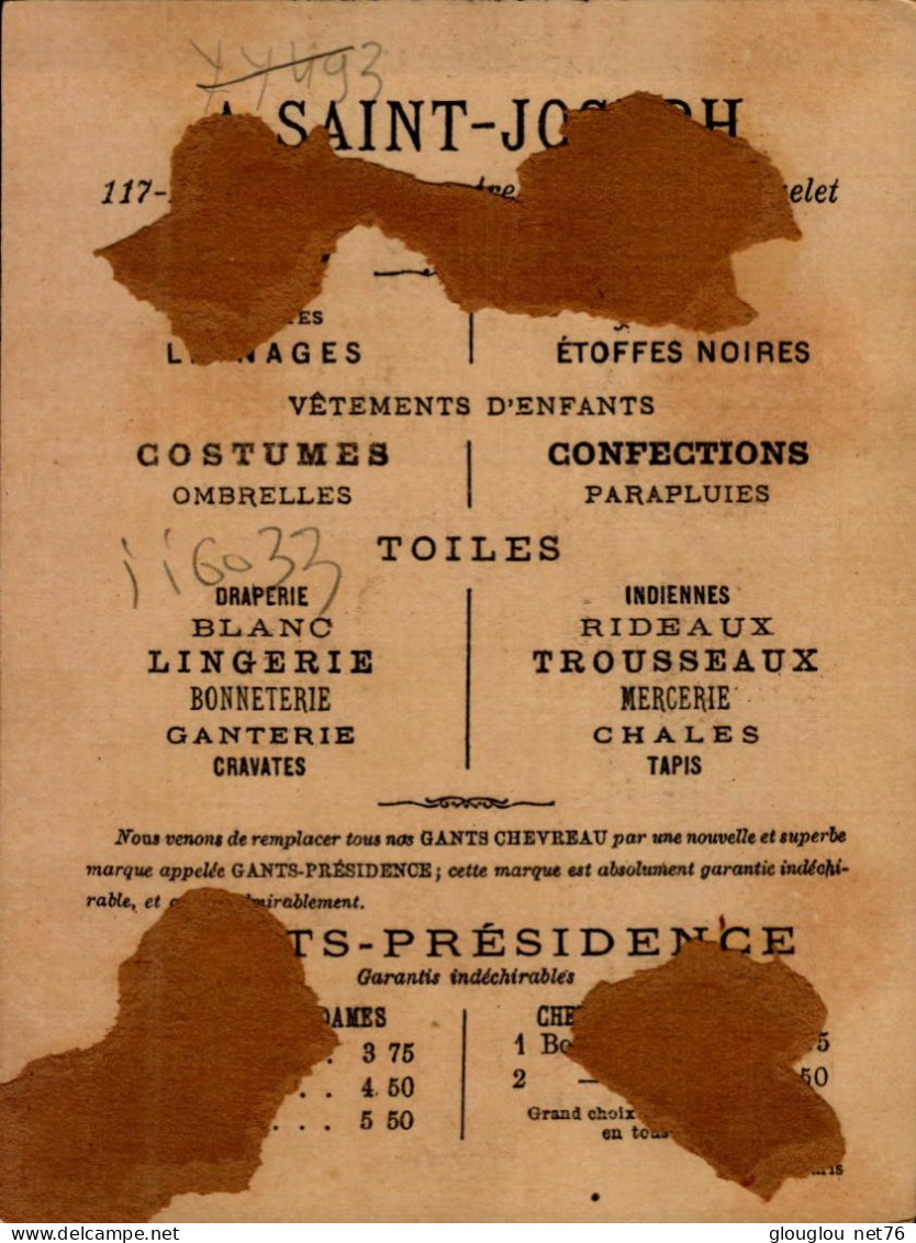 CHROMO. A SAINT JOSEPF..A PARIS  .   VOIR  DOS - Otros & Sin Clasificación