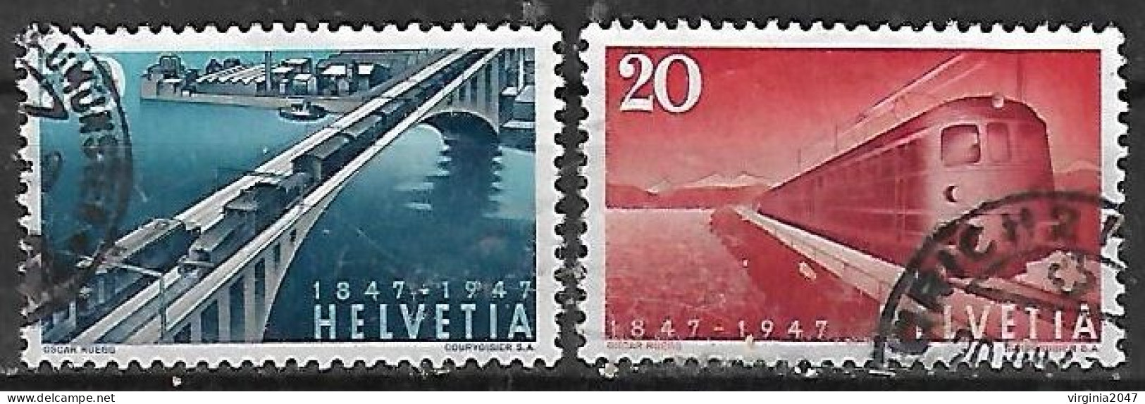 1947 Suiza Transportes Trenes 2v. - Eisenbahnen