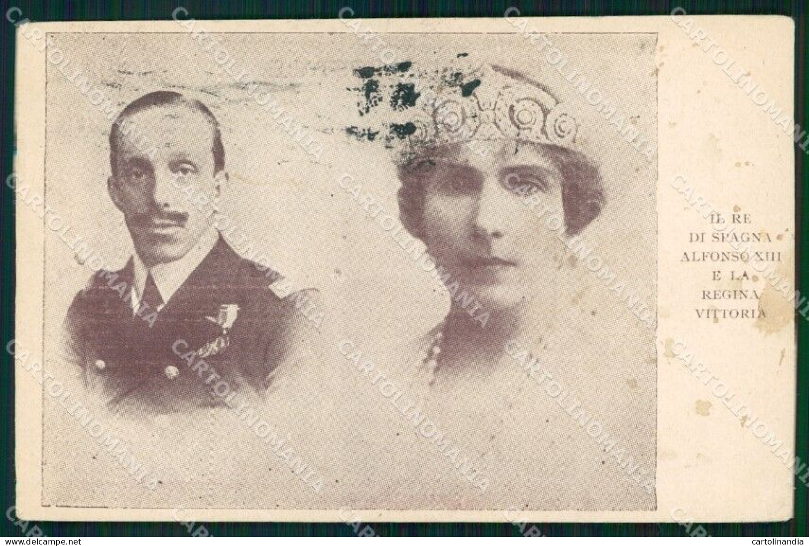Reali Royalty Alfonso XIII Re Di Spagna PIEGHINE Cartolina XB7392 - Sonstige & Ohne Zuordnung