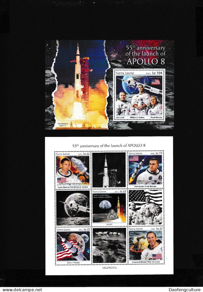 Sierra Leone 2023 Space Lauch Of Apollo 8 - Sierra Leone (1961-...)