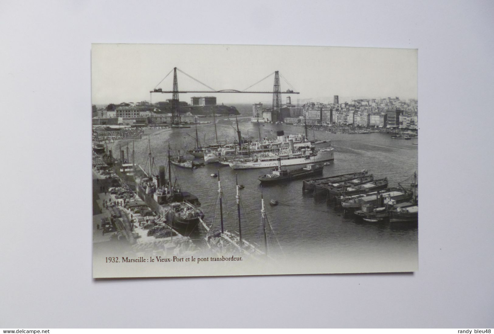 MARSEILLE  -  Le Vieux Port De Pêche Et Le Pont Transbordeur    -   ( 1932 )   -  éditions ATLAS - Joliette